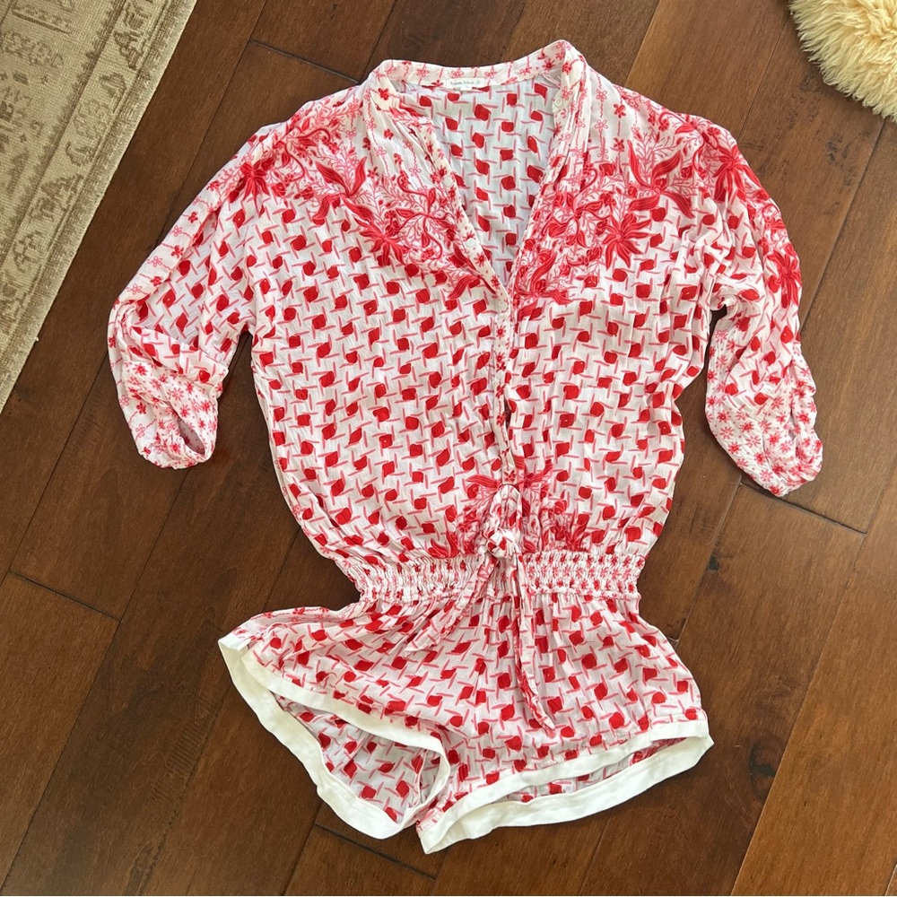 Poupette St Barth Kim Floral Romper Pink